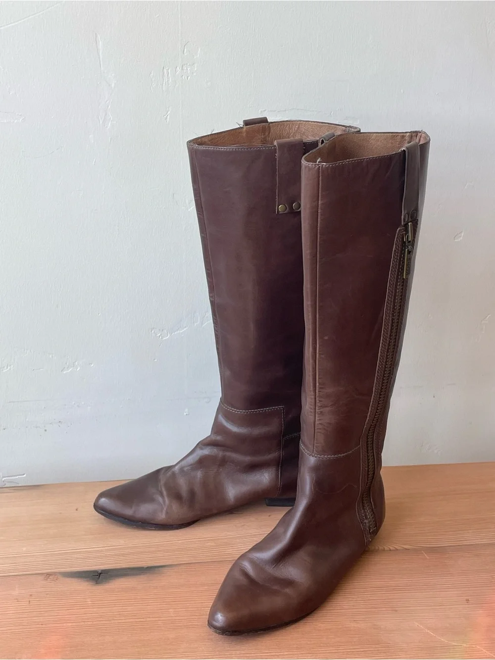 VINTAGE KORS by Michael Kors Brown Leather Riding Boots 9.5
